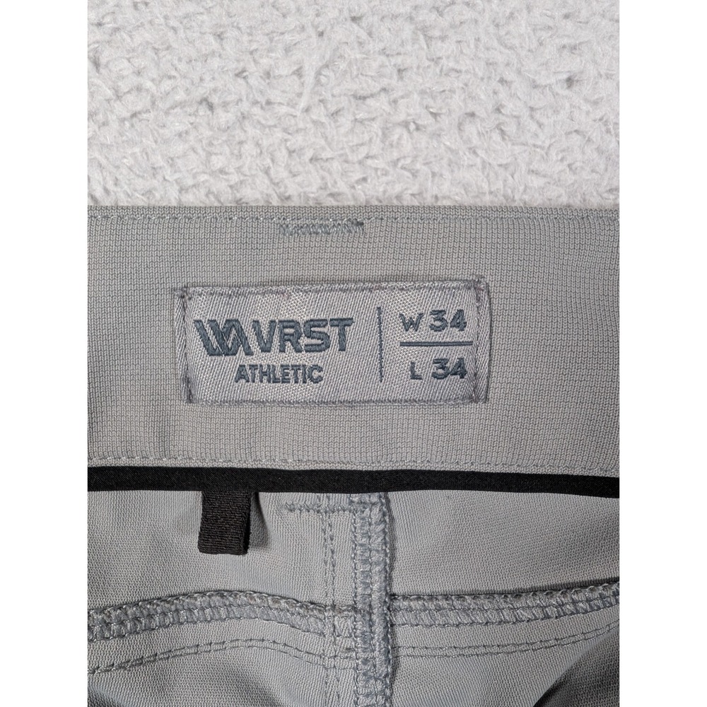 VRST Mens Athletic Fit 5-Pocket Pants Gray W34 L34 Stretch Performance Trousers - Picture 3 of 9